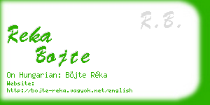 reka bojte business card