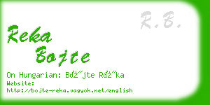 reka bojte business card